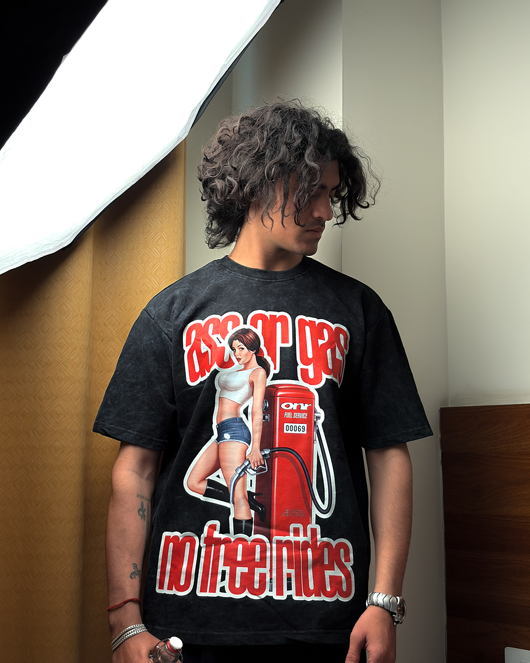 NO FREE RIDES ACID WASHED